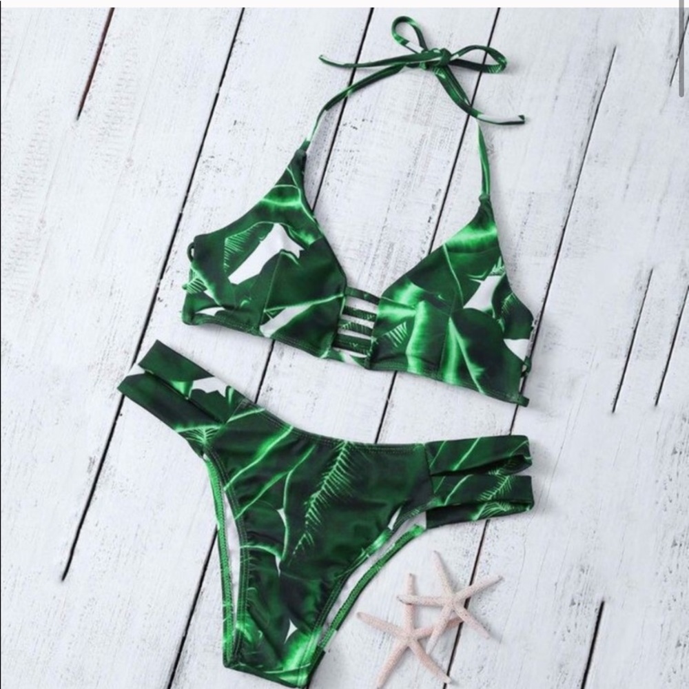 green bikini set